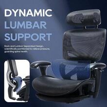 COLAMY Ergonomic Mesh Office Chair With Footrest Executive High Back Computer Desk Chair With Wide Headrest And Adjustable 3D Arms Backrest Height Tilt Lock And Lumbar Port Black - 5188ĐenCó Chỗ Để Chân - Xem 4