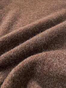 Leopard Print Heart Pattern Women's Casual Elegant Faux Knit Sweater Top, Suitable For Everyday Wear In Autumn/Winter - Brown - View 6