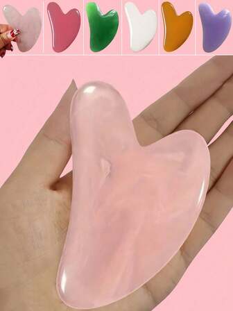 1pc Resin Gua Sha Board Beauty Facial Massage Tool For Face, Eyes, Body Relaxation, Puffiness Relief, Facial Contouring And Skin Brightening, Suitable For Face, Neck, Office, Travel