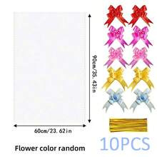 10/20 件玻璃纸袋，配金色扭结、彩色蝴蝶结、透明篮子袋 OPP 塑料玻璃纸包装，用于礼品展示、圣诞节、万圣节、情人节和生日派对礼品袋 - 彩色 - 查看 14