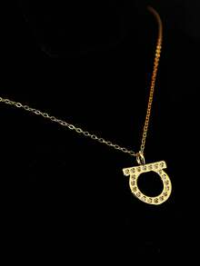 1 pieza Elegante collar colgante minimalista con círculo geométrico incrustado de micro-circonita, adecuado para uso diario de mujeres, citas, festivales y como regalo