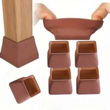4/8/10/20pcs Silicone Chair Leg Covers, Furniture Feet Protectors, Plastic Material, Non-Slip Rectangular Covers, Suitable For Hardwood Floors, Hardwood Floor Protectors, Prevent Floor Scratches, Rectangular Floor Protector Pads, Non-Slip Chair Pads, Rectangular Design, Simple Furniture Pads, Non-Slip Plastic Base, Wear-Resistant Protective Covers - Multicolor - View 2