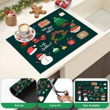 1 szt. mata pod garnek z motywem świątecznym, chłonna mata do suszenia z motywem świątecznym, mata do kuchni z motywem ekspresu do kawy, ręcznie robiona mata do odsączania kawy, mata podłogowa do kuchni, mata na stół jadalny, mata do suszenia naczyń na blacie kuchennym, mata śniadaniowa, żaroodporna mata antypoślizgowa do suszenia, mata do suszenia z ziemi okrzemkowej, zapobiega powstawaniu plam, superchłonna mata kuchenna, łatwa w czyszczeniu mata do suszenia naczyń, odpowiednia do kuchni, stołu jadalnego, kawiarni, baru, na święta, imprezy, do wystroju wnętrz, na prezenty świąteczne - Wielokolorowe - Zobacz 11