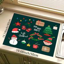 1 szt. mata pod garnek z motywem świątecznym, chłonna mata do suszenia z motywem świątecznym, mata do kuchni z motywem ekspresu do kawy, ręcznie robiona mata do odsączania kawy, mata podłogowa do kuchni, mata na stół jadalny, mata do suszenia naczyń na blacie kuchennym, mata śniadaniowa, żaroodporna mata antypoślizgowa do suszenia, mata do suszenia z ziemi okrzemkowej, zapobiega powstawaniu plam, superchłonna mata kuchenna, łatwa w czyszczeniu mata do suszenia naczyń, odpowiednia do kuchni, stołu jadalnego, kawiarni, baru, na święta, imprezy, do wystroju wnętrz, na prezenty świąteczne - Wielokolorowe - Zobacz 14