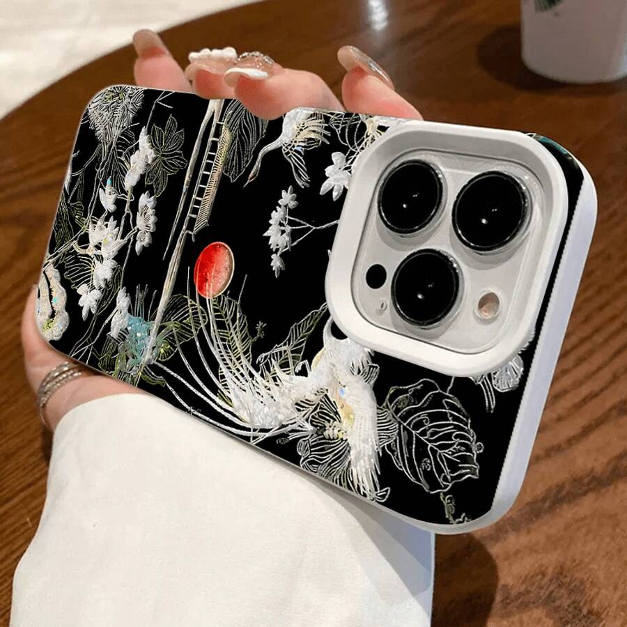 Funda protectora suave de alta calidad con orificios grandes, compatible con los modelos phone 17, 16, 15, 14, 13, 12 y 11 Plus Pro. Disponible en negro clásico, morado, gris y blanco. Ideal para Halloween y Acción de Gracias. - Blanco - Ver 1