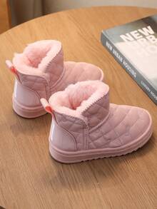 1 Pair Toddler/Baby Comfortable Thermal Lined Flat Snow Boots, Suitable For Snow Days, Outdoor Activities, Autumn/Winter - Pink - View 3