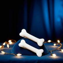 2Pcs White Dog Bone Hair Clips Hairpins Barrette, Punk Personality Women Lovely Hair Band Decoration Design Headwear Hair Clips Clips And Barrettes - 白色 - 查看 3