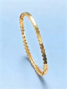 1 pièce Accessoire élégant et à la mode Eid Mubarak, bracelet décoratif Ramadan, convient pour les fêtes, le port quotidien, cadeau de bijoux pour les vacances pour les femmes - Or (1 ouverture) - Voir 4