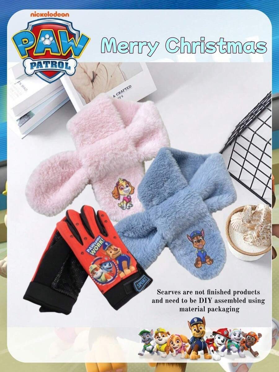 Paw Patrol 1pc Wangwang Team Cartoon Scarf For Winter Warmth, The Best Holiday Gift For Good Friends, Party Atmosphere Decoration, Perfect Party Decoration, Home Decoration Ornaments, Perfect Room Decoration, Christmas Gift, Valentine's Day, Ideal Friend Gift Suitable For Birthday Celebrations, Souvenirs Women's Souvenir,Cute Aesthetic, Valentine Day, Gifts, Decorations, Home Decor,Valentines Gifts