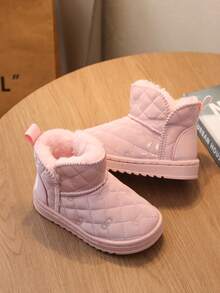1 Pair Toddler/Baby Comfortable Thermal Lined Flat Snow Boots, Suitable For Snow Days, Outdoor Activities, Autumn/Winter - Pink - View 6