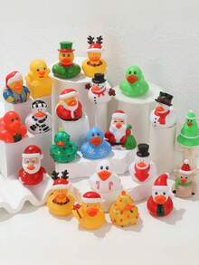 1 sztuka/5 sztuk gumowej kaczki świątecznej, świąteczny prezent na biurko, świąteczne rękodzieło DIY, prezent wodny, mała gumowa kaczuszka, słodka piszcząca kaczuszka, Wielkanoc, prezent na imprezę świąteczną, wymiana w klasie, dekoracja imprezy, nagroda w grze, prezent zimowy
