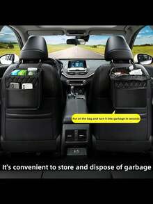 1pc PU Leather Car Seat Storage Bag - Spacious, Durable, Easy To Clean Multi-Compartment Design, Ergonomic, Fits All Car Models - Organize Essentials, Protect Seats, Keep Car Interior Tidy