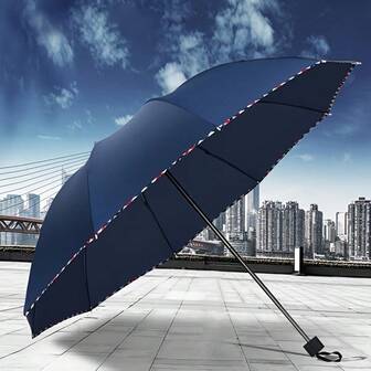 1pc Extra Large Umbrella - Sun Shade & Rain Protection, Reinforced Frame, 10 Ribs Foldable Design, Durable 190T Sunshade Fabric