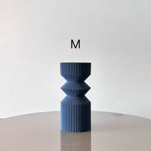 Bình hoa nghệ thuật có gân màu xanh hoàng gia, bình trang trí phong cách Bohemian, thích hợp để trưng bày trang trí nhà cửa, trang trí tiền sảnh, bình trang trí văn phòng, quà tặng tốt nhất cho ngày lễ - Xanh đậm - Xem 11