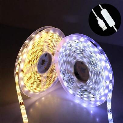 3 Fuß bis 100 Fuß USB Knopf LED Beleuchtung, geeignet für Schlafzimmer Heimbeleuchtung, Plug and Play, einfache Installation, 3000K warmweiß und 6500K kaltweiß Lichtoptionen, Nachtbeleuchtung für TV Hintergründe, Räume, Schränke, Ausstellungsräume, Spiegel, Nähmaschinen, Kleiderschränke, Treppen, Halloween Dekoration, Weihnachtsdekoration