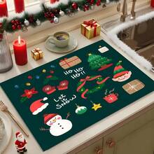 1 szt. mata pod garnek z motywem świątecznym, chłonna mata do suszenia z motywem świątecznym, mata do kuchni z motywem ekspresu do kawy, ręcznie robiona mata do odsączania kawy, mata podłogowa do kuchni, mata na stół jadalny, mata do suszenia naczyń na blacie kuchennym, mata śniadaniowa, żaroodporna mata antypoślizgowa do suszenia, mata do suszenia z ziemi okrzemkowej, zapobiega powstawaniu plam, superchłonna mata kuchenna, łatwa w czyszczeniu mata do suszenia naczyń, odpowiednia do kuchni, stołu jadalnego, kawiarni, baru, na święta, imprezy, do wystroju wnętrz, na prezenty świąteczne - Wielokolorowe - Zobacz 7