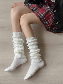 女士纯色时尚腿套，日常穿着舒适