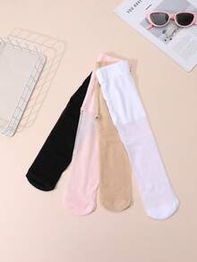 4 双女婴可爱甜美风格薄款紧身裤/舞蹈袜，春夏季 - 彩色 - 查看 6