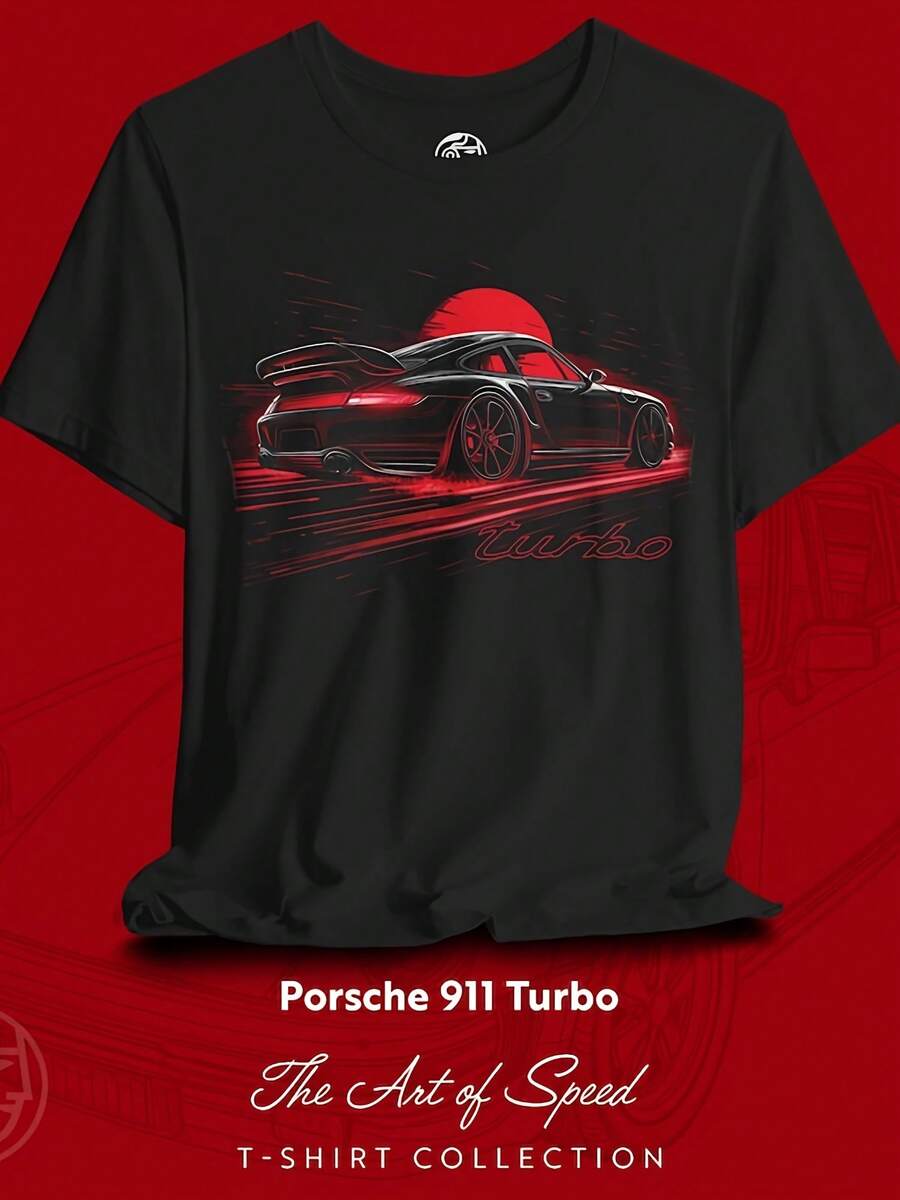 Minimalist 911 Turbo T-Shirt Sk Line Art Ercar Tee Modern Design For Car Enthusiasts & Daily Wear - Style4 - 查看 1