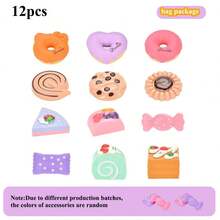 小女孩茶会套装，假装茶壶/糕点套装，公主茶时间玩厨房玩具，带茶壶、杯子，适合 4 5 6 岁儿童生日复活节礼物 - 彩色 - 查看 12