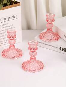 3Pcs/1Pc Elegant Clear Candle Holders/Candlestick Holders, Room Decor/Home Decor/Table Decor,Natural Crystal Design, Suitable For Furniture Decoration, Home Table Decoration, Wedding Center Decoration, Office Decoration, Outdoor Garden Decoration, Room Decoration, Family Gathering, Table Decoration, Wedding, Event,Best Friend Gift/Christmas/Thanksgiving Day/Halloween