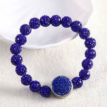 1pc New Fashionable Luxury Bohemian Style 10mm Bling Bling 6-Layer Clay Rhinestone Beaded Bracelet, Detachable Clay Rhinestone Clasp, Gift For Women