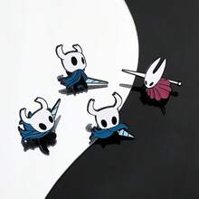 1pc Cartoon Game Character Metal Badge, Hollow Knight Brooch Accessory, Holiday Small Gift
