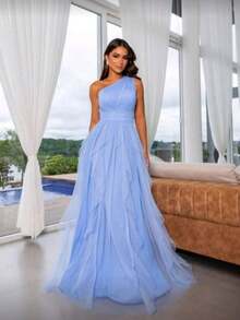 Long Prom Dress For Bridesmaid Party - Baby Blue - View 3
