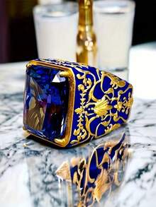 Wholesale Of Oval-Shaped Men's Rings Set With Obsidian And Agate Rings From The Manufacturer