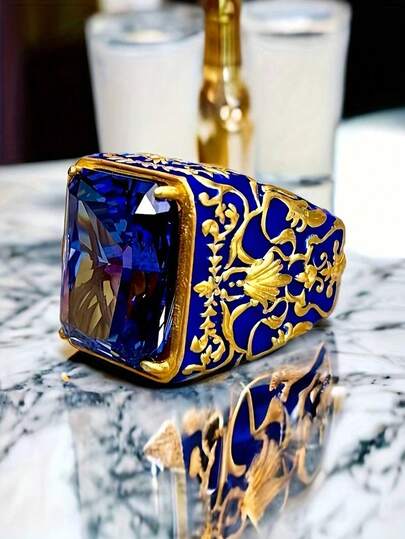 Wholesale Of Oval-Shaped Men's Rings Set With Obsidian And Agate Rings From The Manufacturer