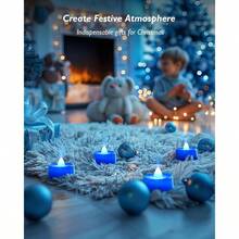 Amagic Blue LED Tea Lights Candles 24 Pack Battery Operated Flameless Tea Lights Long Lasting Colored Tealights Candles For Halloween And Festival Celebration Party Wedding Table Decor Birthday# DOUYYY