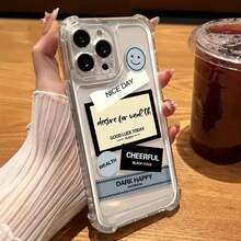 Nueva funda de gel suave transparente anticaídas de cuatro esquinas con texto artístico impreso, ideal para Halloween. Compatible con las series 11, 12, 13, 14, 15, 16 Pro y las series A05, A15, A25, A35, A55, S23, S24 Ultra, 17 y 17 Pro. 17 Pro, 76 Pro. Fashio - Colores mixtos 1 - Ver 2