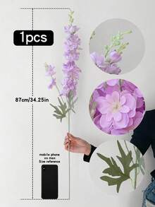 1/3/2/4/7 件人造飞燕草花 33 英寸丝绸飞燕草花仿长茎假植物插花适用于家庭、办公室、花园、婚礼、桌面花瓶装饰 - 紫丁香色 - 查看 4
