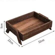 1pc Premium Wooden Desktop Makeup Organizer, Chinese Retro Style Vanity Tray, Storage Rack