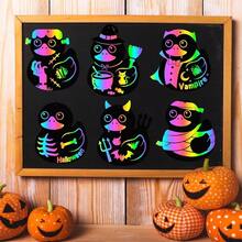 CY2CSIDE Halloween Duck Scratch Cards - 60PCS Halloween Duckies Ornament Scratch Card Set Duck Magic Arty Color Kit School Party Activity Party Favors - Vịt Halloween - Xem 7