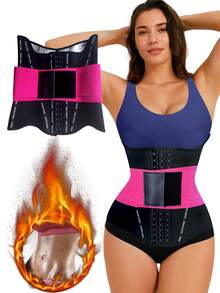 2-Layer Waist Trainer, Compression Waist Trimmer Belt For Workout, Running, Fitness - Sweat Enhancing, Waist Shaping