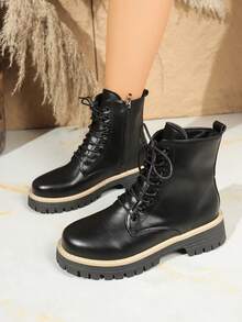 Nuevas botas de tobillo y botines para mujer, zapatos planos versátiles y de moda para uso casual