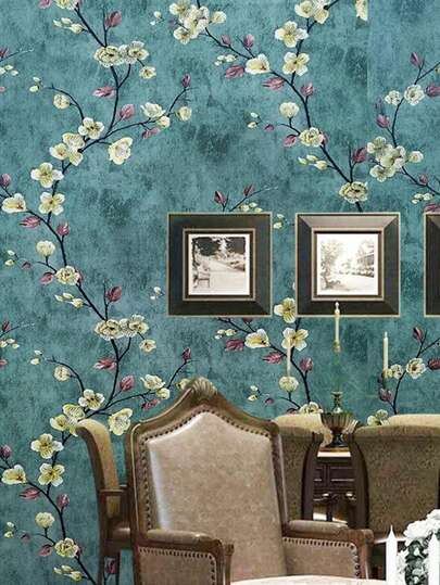 Roll Vintage American Dark Groen 3D Bloemen Embossed Self Adhesive Removable Vinyl Wallpaper, Bedroom, Living Room, Dining Bathroom, Office Background view 9