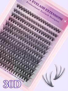 192/240PCS-D-Curl Fairy Lash Clusters 8-16mm Eyelash Clusters, DIY Eyelash Extensions Individual Fake Eyelashes Clusters ,Suitable For Beginners For Daily Life, Wedding, Date, Party, Music Festival, Halloween Use - Black - View 10