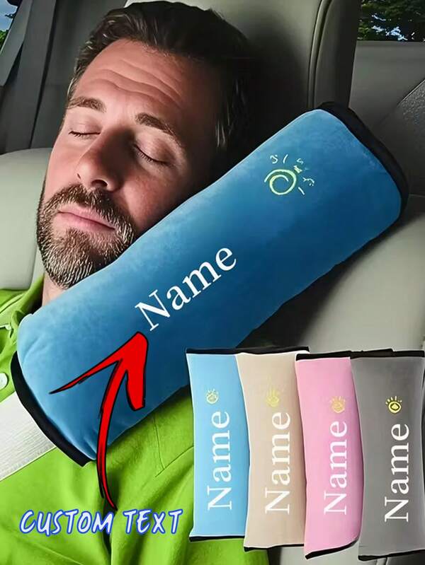 1 pernă de umăr personalizată cu broderie pentru centura de auto - moale și confortabilă, reglabilă, design de broderie la modă, sporește confortul în călătorii, accesoriu pentru scaun, decor auto de lux, esențial pentru călătorii rutiere, decor personalizat, cusături durabile, exclusiv pentru proprietarii de mașini