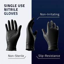 Guantes De Nitrilo Negro Libre de Ltex Sin Polvo desechable resistente antiadherente uso industrial alto rendimiento para cocinar pack de piezas - M (100 Unidad) - Ver 5