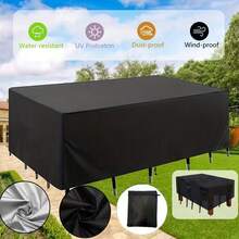 Outdoor Garden Furniture Covers Waterproof, Rainproof, Snowproof Covers Sofa & Chair Covers, Table Covers Dustproof, Outdoor Use Durable Furniture Protective Covers Includes Zippered Storage Bag,Kitchen Decor,Household Items - Black - View 10