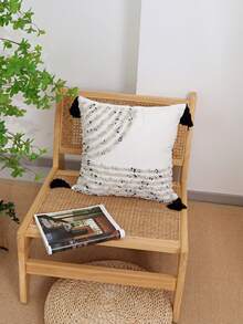 1 buc/2 buc față de pernă cu dungi gri și albe, material textil din pluș în stil nordic cu ciucuri, față de pernă decorativă pentru dormitor, living, exterior, potrivită pentru toate anotimpurile, 30 * 50 cm, 45 * 45 cm