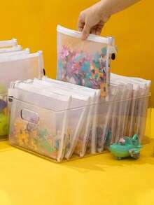15PCS/5pcs/1pc Toy Storage Bags, Puzzle Sorting, Small Building Blocks, File Folder, Office Supplies Pouch, Portable Travel Organizer, Monthly Bill/Receipt Organizer, A4 File Folder, Essentials For School, Home, Office, Classroom