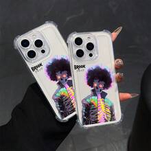 Funda transparente con diseño espacial. Compatible con las series 5, 6, 6S, 6 Plus, 8, SE2, SE3, X, XS, XR, XS, 11, 11 Pro, 12, 12 Pro, 13, 15, 14 y 17. Funda protectora transparente de cuatro esquinas antigolpes para phone 17, 16 y 15 (ideal para San Valentín) - Colores mixtos 1 - Ver 3