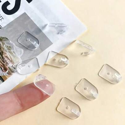 9/18/36/54pcs Acrylic Adhesive Hooks - Transparent No-Drill Strong Adhesive Hooks, Cow Horn Design, Rust-Proof Plastic Bathroom Home Storage, Towel, Key, Jewelry Hooks, Fashionable Wall Decor Multi-Function Hooks