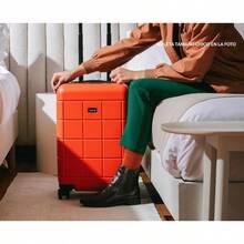 Original Maleta de Viaje Rigida de Makrolon Aleman con Ruedas 360 Grados Hinomoto Candado TSA Integrado y Compartimentos con Sistema de Compresion para Maxima Proteccion en Viajes de Negocios o Vacaciones - Rojo - Ver 4