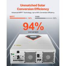 Hybrid Solar Inverter, 6000W, All In One Pure Sine Wave Power Inverter Charger, 48V DC To 220/230V AC, With Built-In 120A MPPT Solar Controller, For Off-Grid System Lead Acid Lithium Battery - 6000W - Xem 3