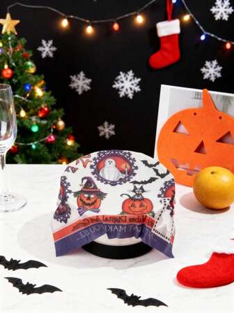 1 件可重复使用的蜂蜡食品包装，圣诞节元素