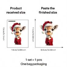 Pegatinas de interruptor de luz de jirafa de Navidad - Diseño festivo de gorro de Papá Noel, calcomanías de pared de plástico autoadhesivas para dormitorio y sala de estar, decoración navideña divertida, regalo de Navidad perfecto, decoración navideña de jirafa, decoración de sala de estar, diseño juguetón, fácil aplicación, decoraciones navideñas, lo mejor para Navidad, perfecto para la decoración de Acción de Gracias